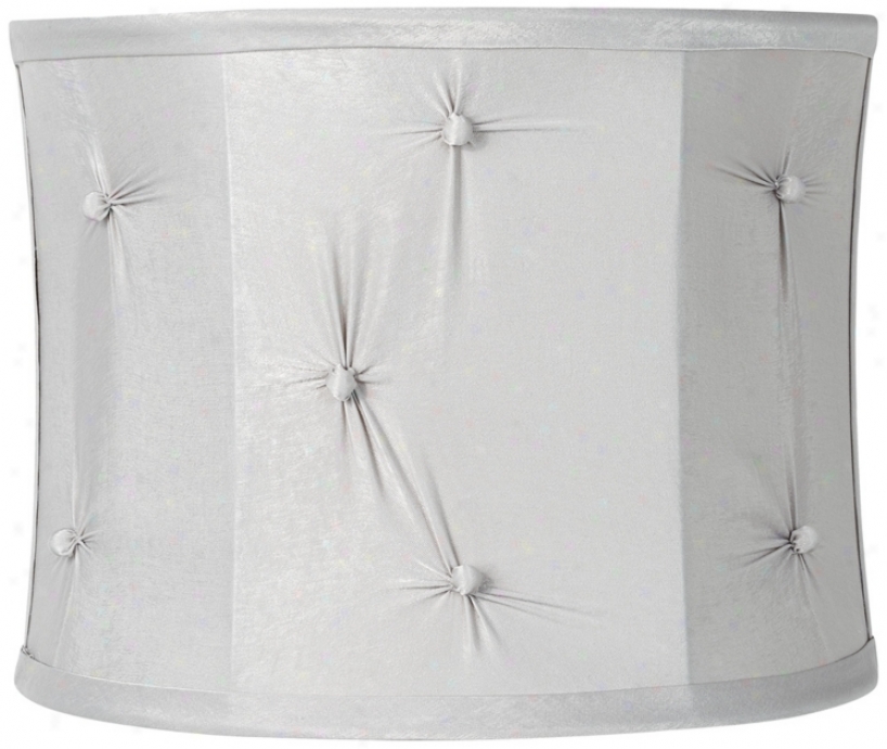 Beushed Dove Grey Pinched Drum Lamp Shade 11x11x8.5 (spider) (v3737)