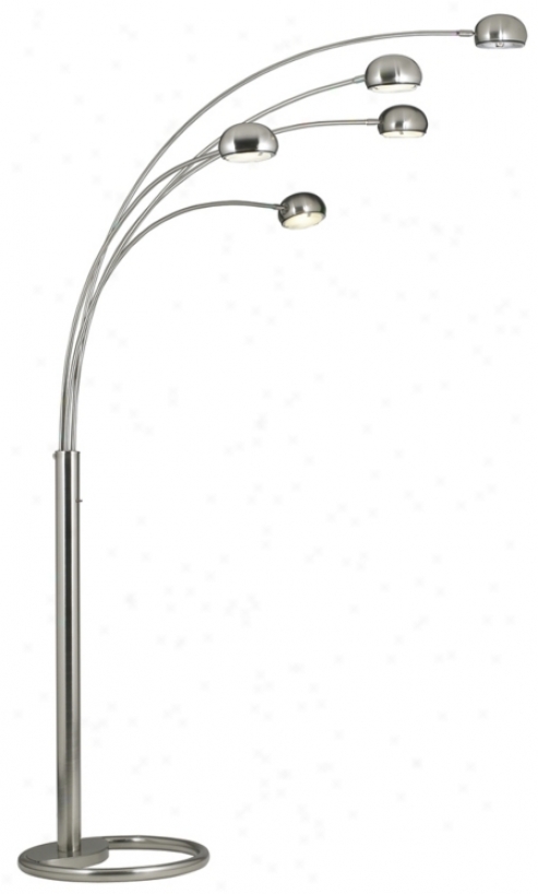 Brushed Nickel 5 Light Arc Floor Lamp (59267)