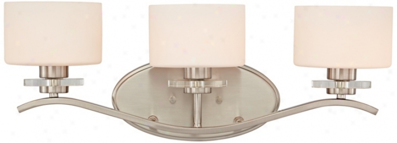 Brushed Nickel And Opal Glass 22" Wide Bath Light (t9807)