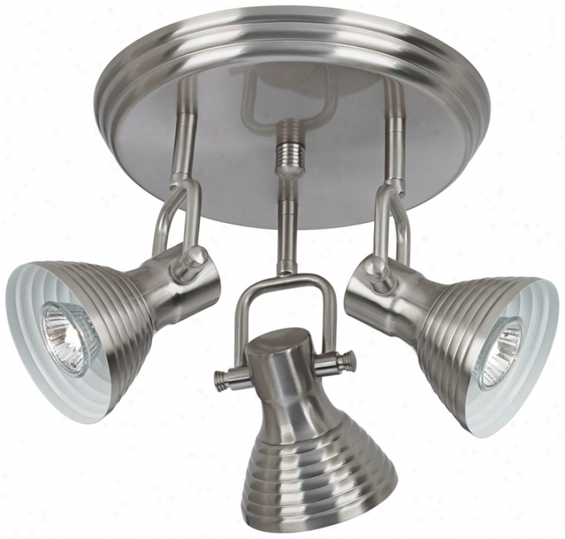 Brushed Steel 3-light Step-head Track Fixture (t6292)