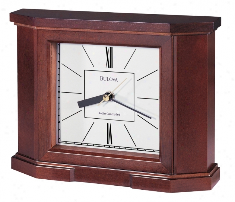 Bulova Radio Controlled Crown 10" Wide Mantel Clock (28861)