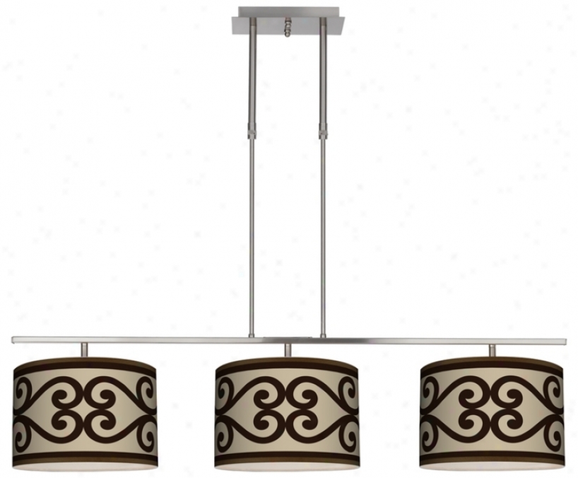 Cambria Scroll 46" Wide Bar Hanging 3 Drum Island Light (m3236-p2125)