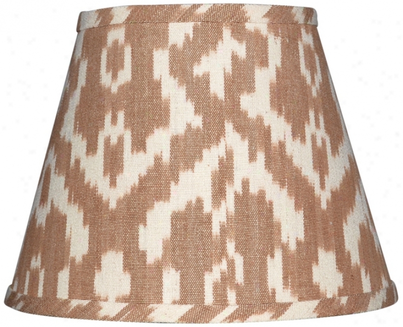 Camel And Cream Ikat Lamp Shaade 9x16x12" (spider) (w0182)