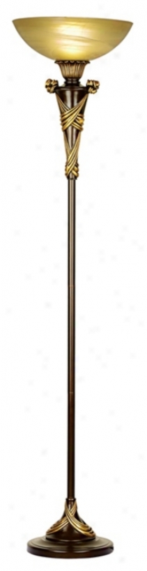 Carlisle Bronze And Gold Torchiere Floor Lamp (k9009)