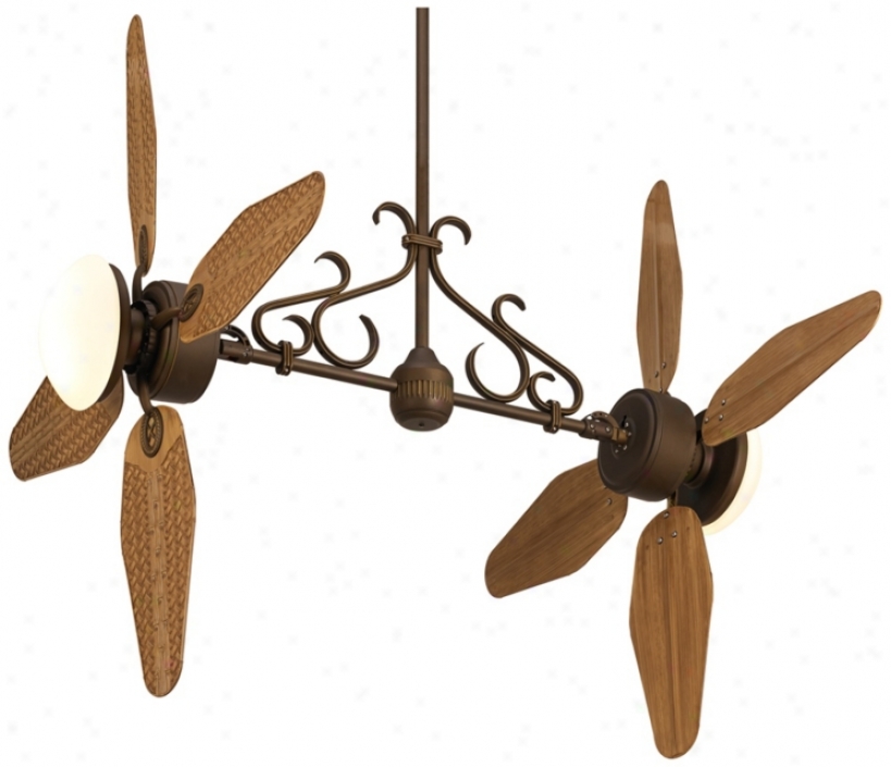 Casa Nova Weave Dual Head 2-light Outdoor Ceiling Fan (v02O3-v0208-v0217)