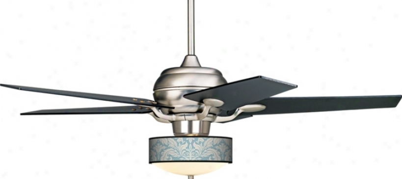 Casa Optima&#8482; Ivory Blue Tapestry Black Blades Ceiling Fan (866469-4061-44803-j5457)