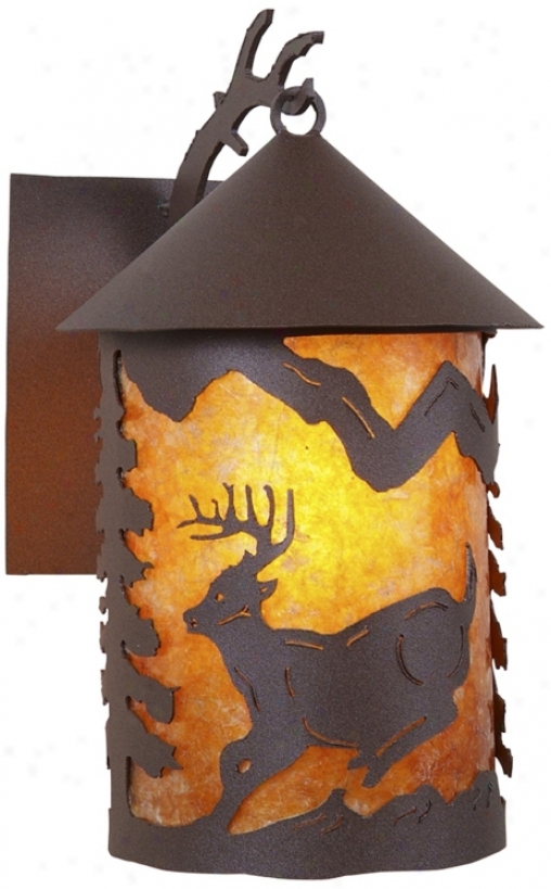 Cascade Lantern Mountain Deer 13" High Outdoor Wall Light (j0483)