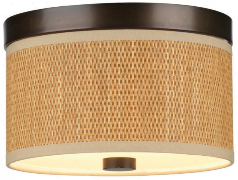 Cassandra Natural And Bronze 10 1/4" Wide Ceiling Light (j9315)