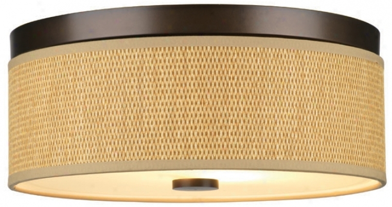 Cassandra Natural And Bronze 15" Wide Ceiling Ligth (j9336)