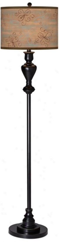 Cedar Lake Giclee Glow Black Bronze Floor Lamp (w9956-x2917)