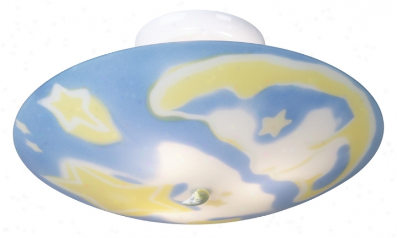 Celesital Glow-in-the-dark 17" Wide Ceiling Illustration Fixture (86698)