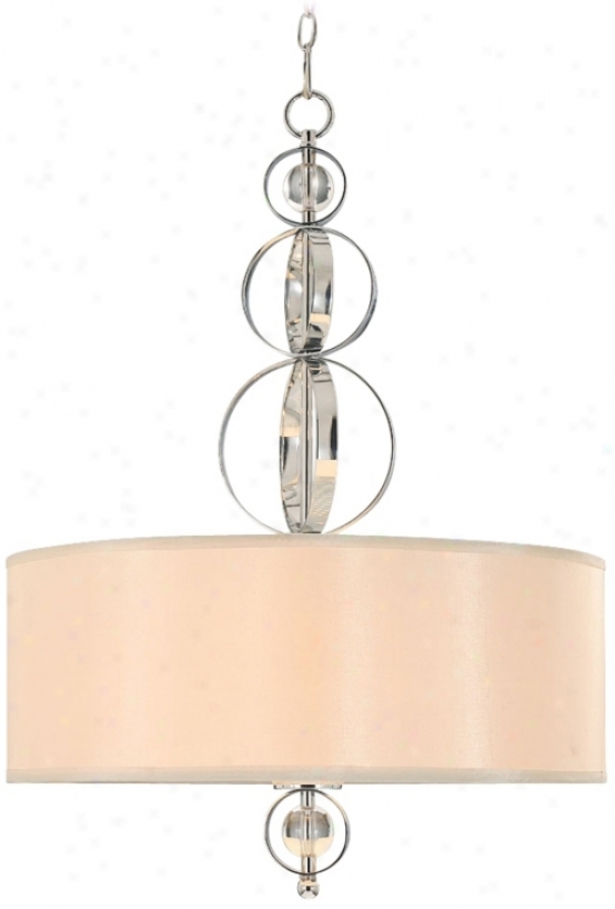 Cerchi Chrome And Opal Satin Shade 22" Wide Pendant Ligh t(r1945)