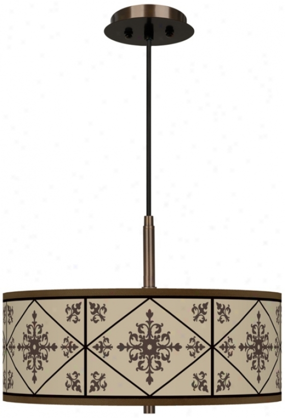 Chambly Giclee Glow 16" Wide Bronze Pendant Chandelier (w7783-x9388)