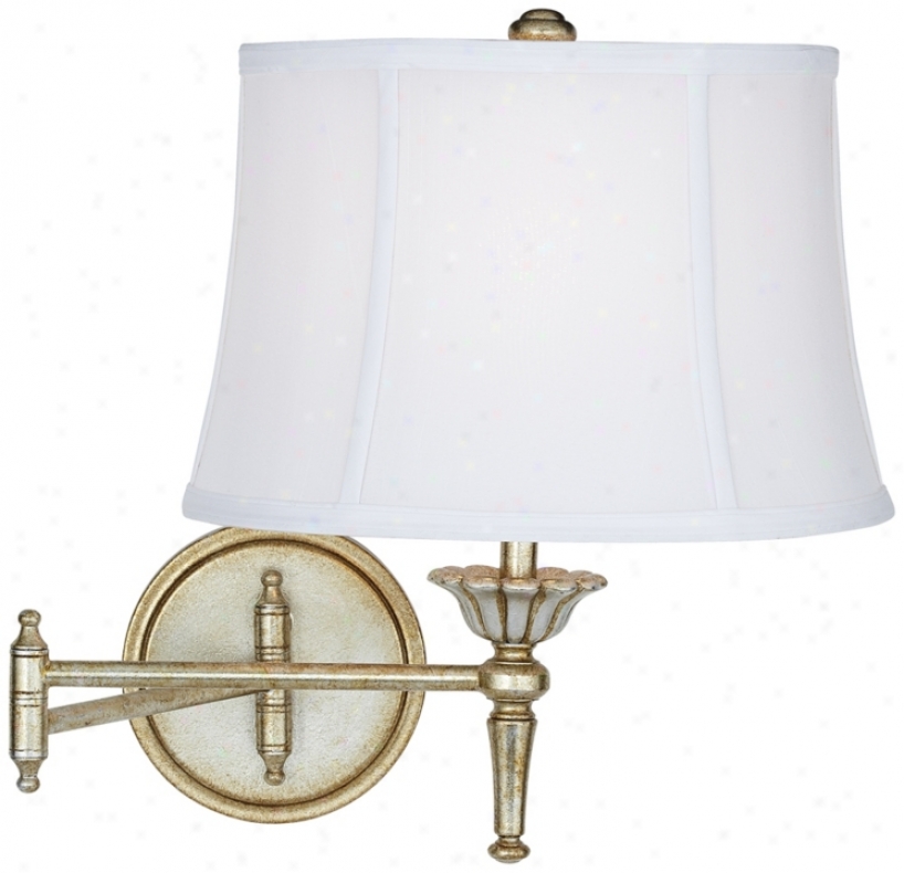 Champagne Silver And Gold Plug-in Swing Arm Wall Lamp (u3803)