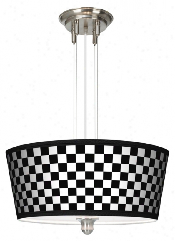 Checkefed Black 18" Wide 3-light Pendant Chandelier (m2296-m4150)