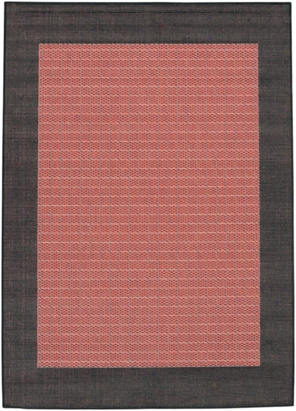 Checkered Field Terracotta-black Area Rug (96541)