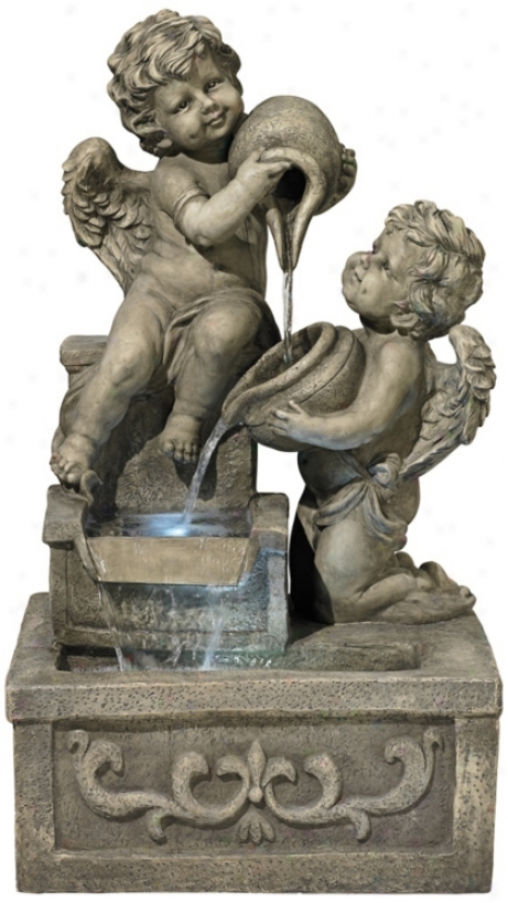 Cherubs With Jars Indoor-outdoor Fountain (v8037)