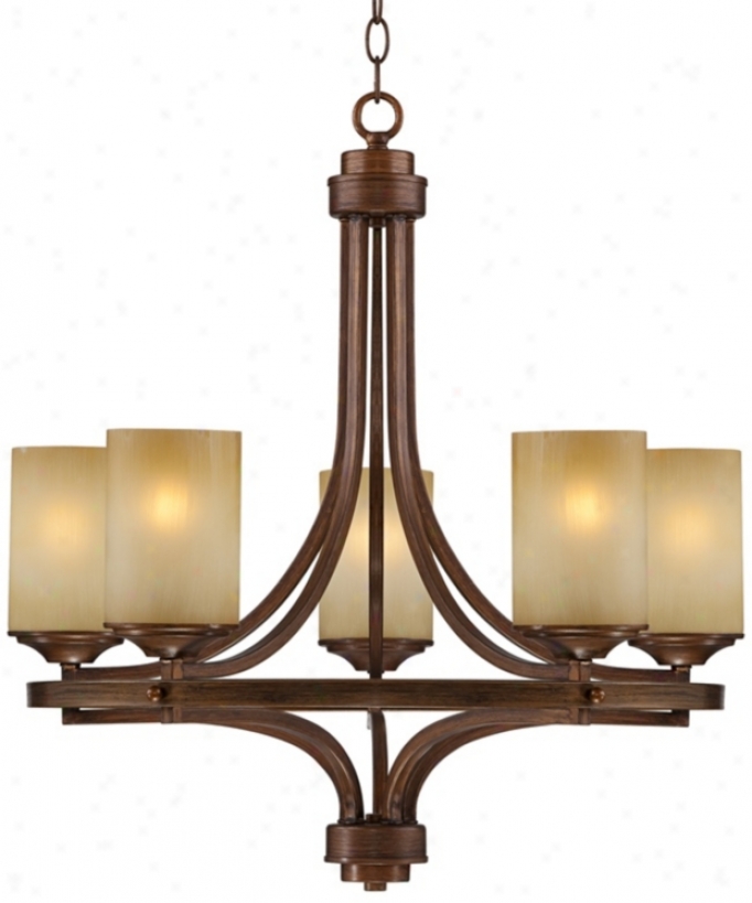 Chic Chalet Bronze 24" Spacious Chandelier (t7066)