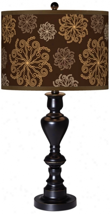 Chocolate Blossom Giclee Glow Black Bronze Table Lamp (x0022-x2969))