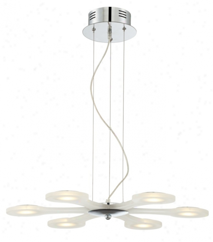 Chrome 6-light Frosted Led Pendant Light (u0789)