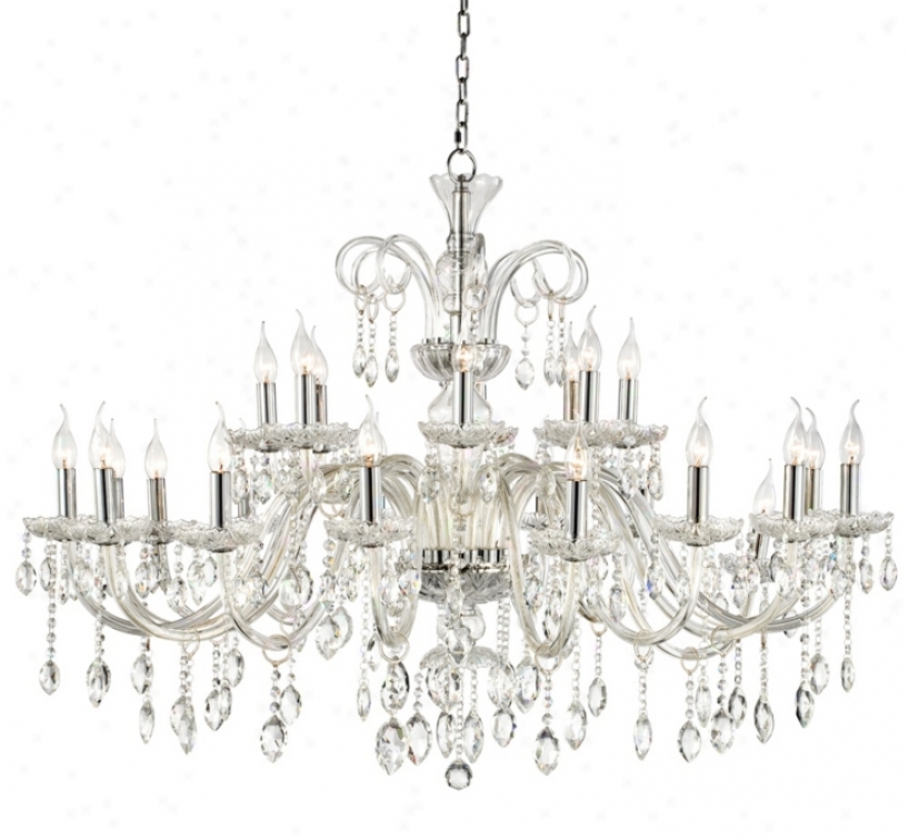 Chrome Accent 49&quo;; Wide 24-light Crystal Chandelier (v8461)