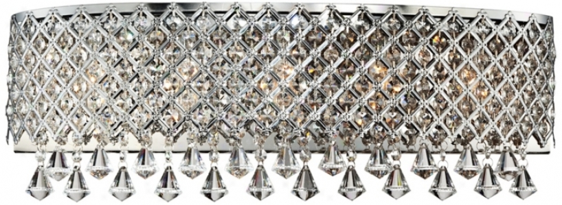 Chrome Band Around Crystal 23 1/2"-Wide Bath Light Fixture (u5015)