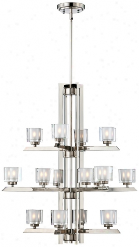 Chrome Finish Glass Cube 28&quo; Spacious 16-light Chandelier (t6701)