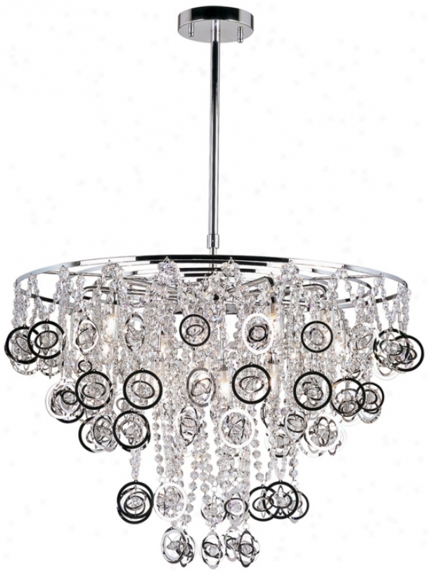 Chrome Spheres 13 1/2"w 12-light Crystal Pendant Light (x5359)