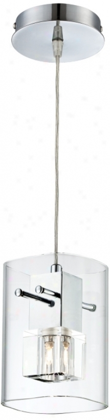 Chrome With Clear Glass 4 3/4" Wide Mini Pendant Light (85886)