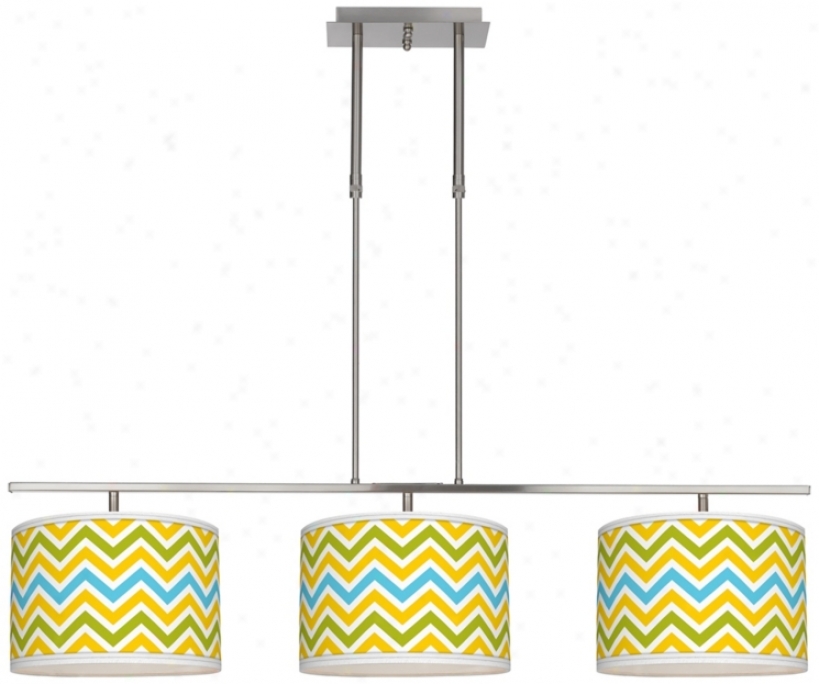 Citrus Zig Zag 46" Wide Bar Hanging 3 Drum Island Light (m3236-w3692)