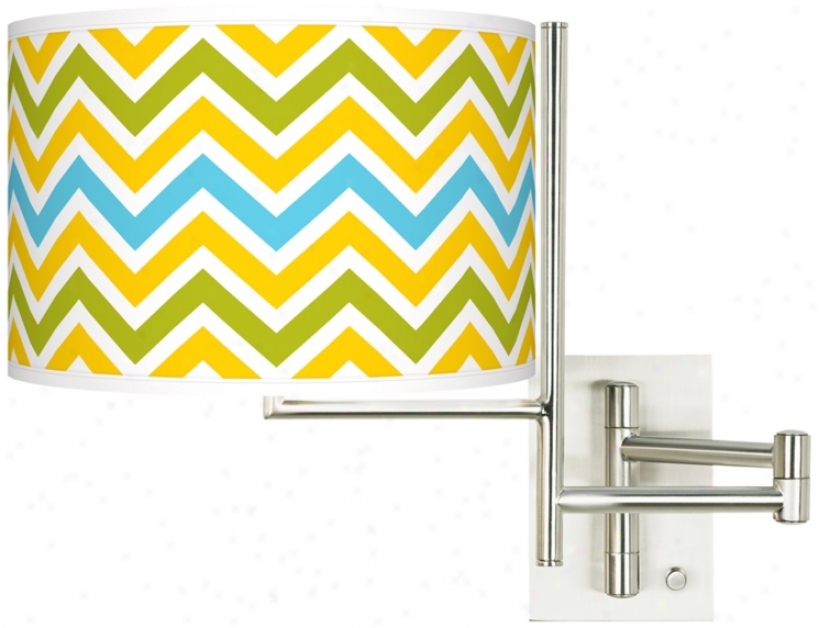 Citrus Zig Zag Brushed Steel Plug-in Swing Aem Wall Lamp (k1148-w3468)