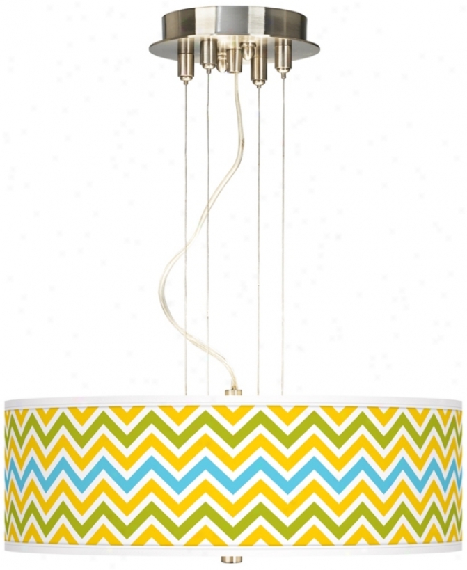 Citrus Zig Zag Giclee 20" Wide 3-light Pendant Chandelier (17822-w3631)