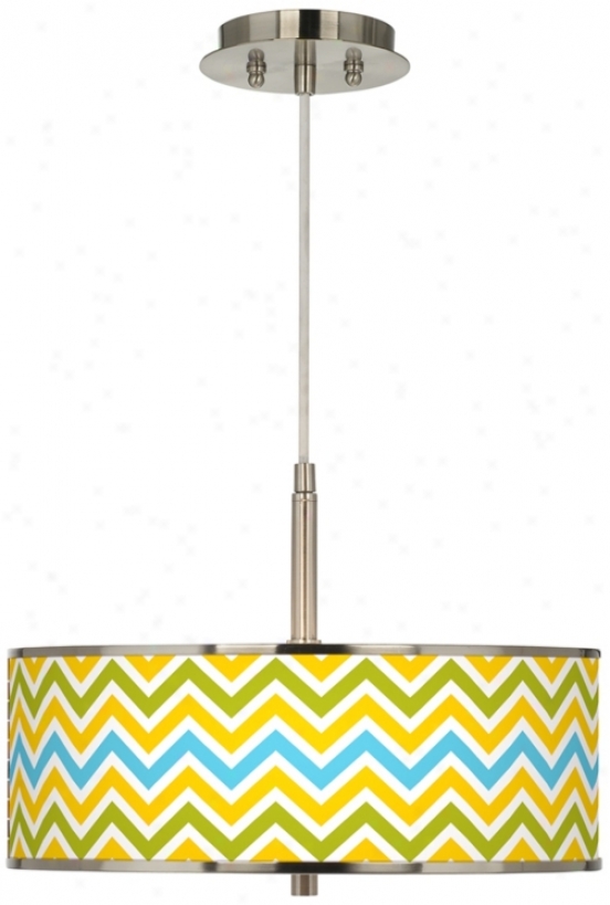 Citrus Zig Zag Giclee Glow 16" Wide Pendant Light (t6341-w3774)