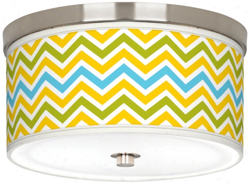 Citrus Zig Zag Giclee Nickel 10 1/4" Wide Ceiling Light (j9214-w3722)