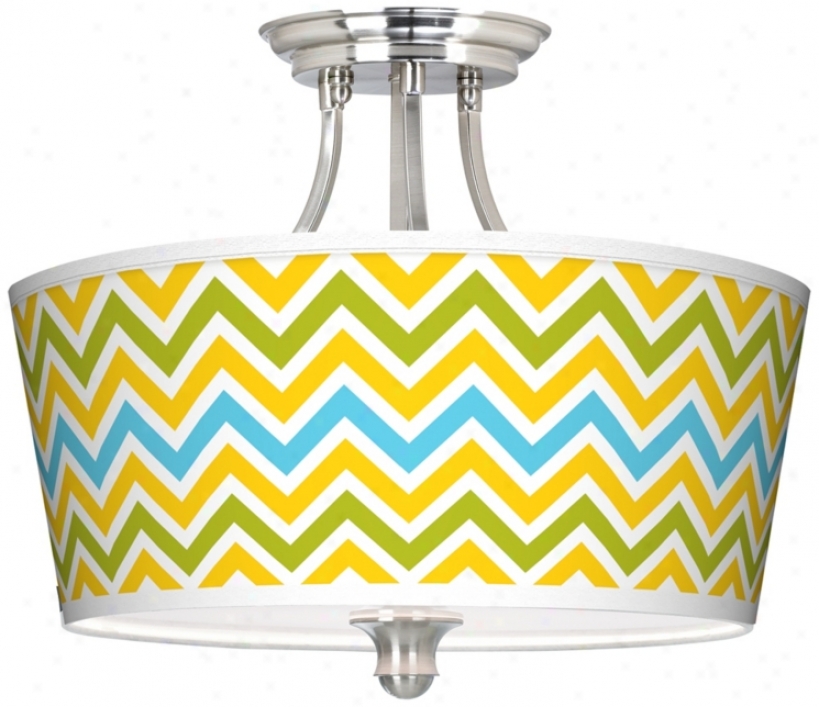 Citrus Zig Zag Tapered Drum Giclee Ceiling Light (m1074-w3735)