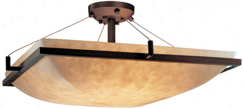 Clouds Dark Bronze 24" Remote Semiflush Ceiling Light (k5346)