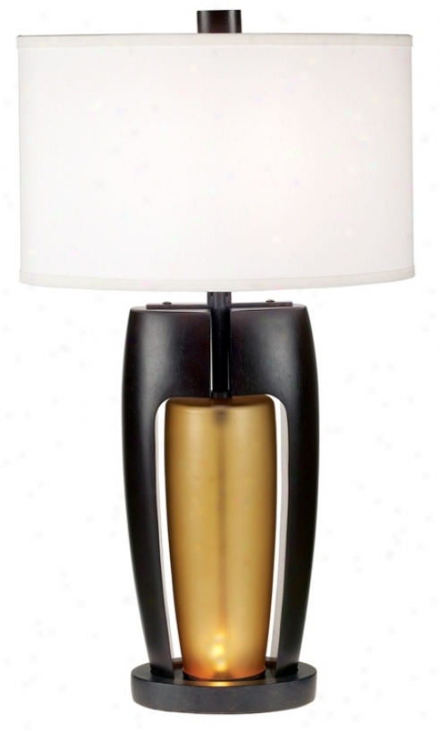 Coffee And Amber Night Light Table Lamp (44568)