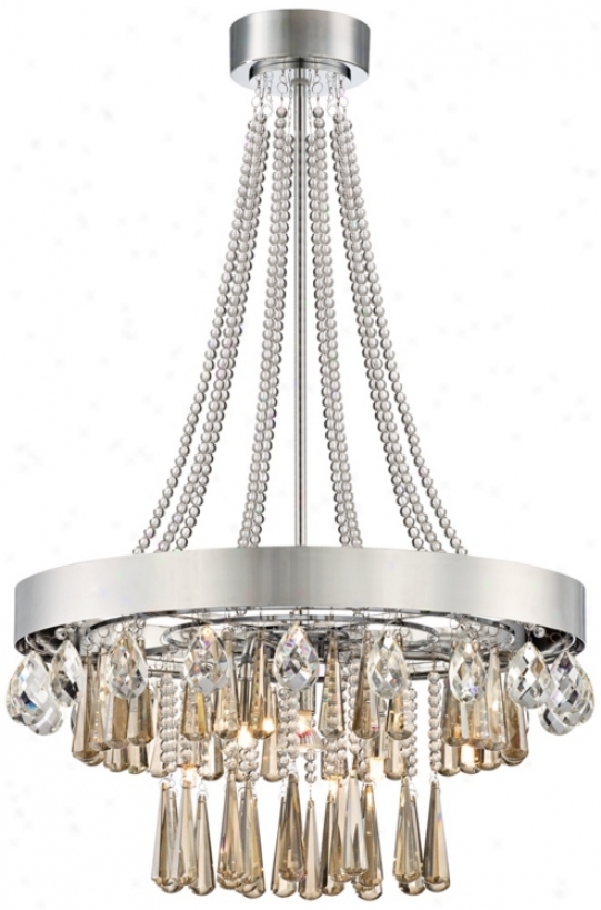 Cognac Crystal 6-light Chrome Chaneelier (w2940)