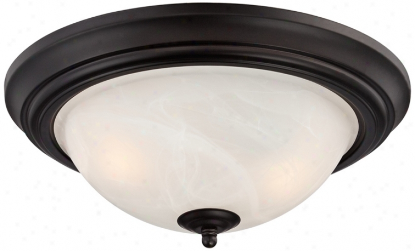 Conroy White Marble 13 1/4" Wide Brass Ceiling Light (w4423)