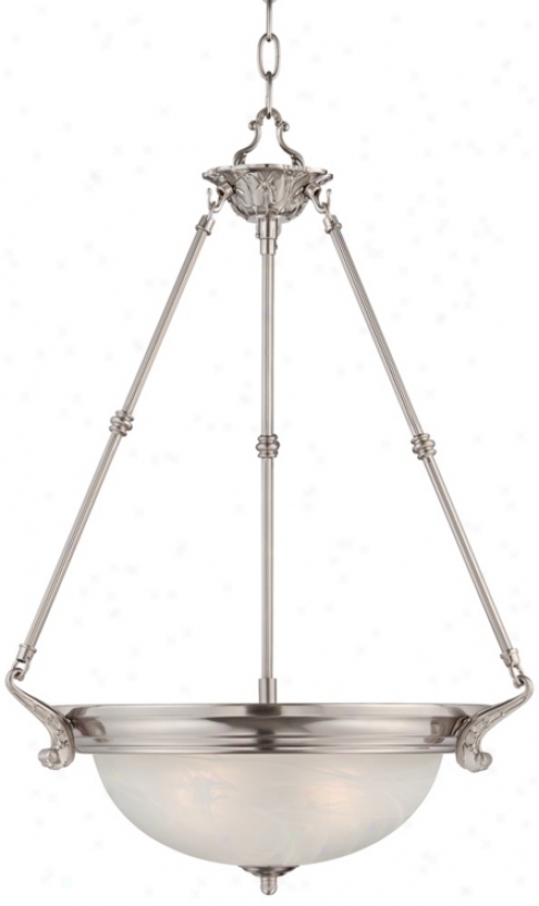 Conroy White Marble 18" Wide Brushed Steel Pendant Light (w4523)