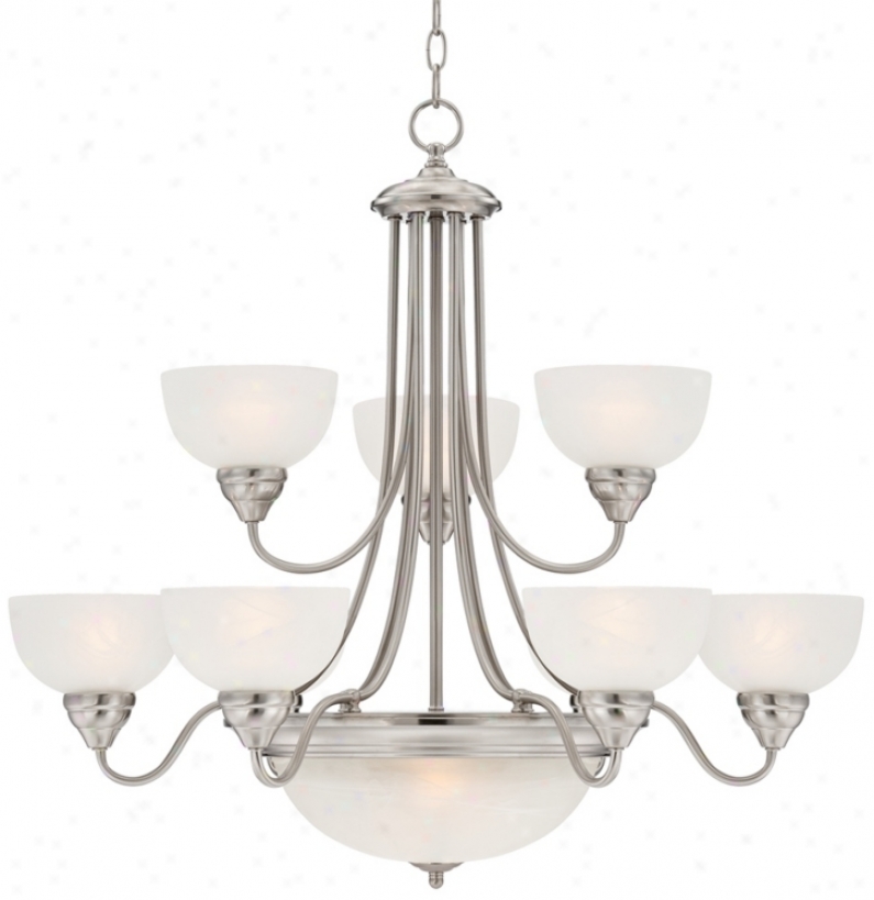 Conroy White Marble 30 1/2" Wide Steel Entry Chandelier (w4517)