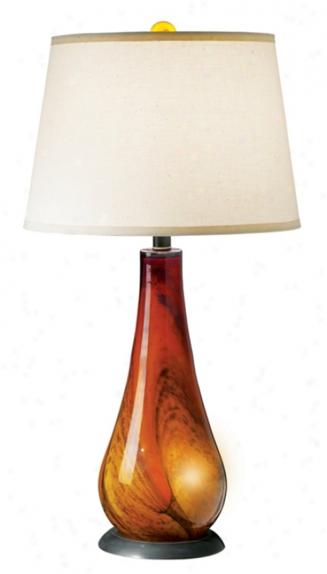 Contemporary Glass Dark Amber Darkness Light Table Lamp (92214)