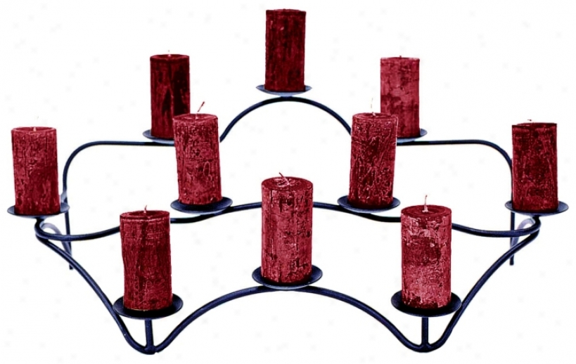 Contours Indoor/outdoor Black Candelabra Candle Holder (u9141)