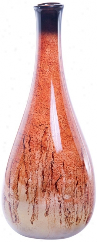 Copper Fusion Recycled Glass Triangle Bottle (w7317)