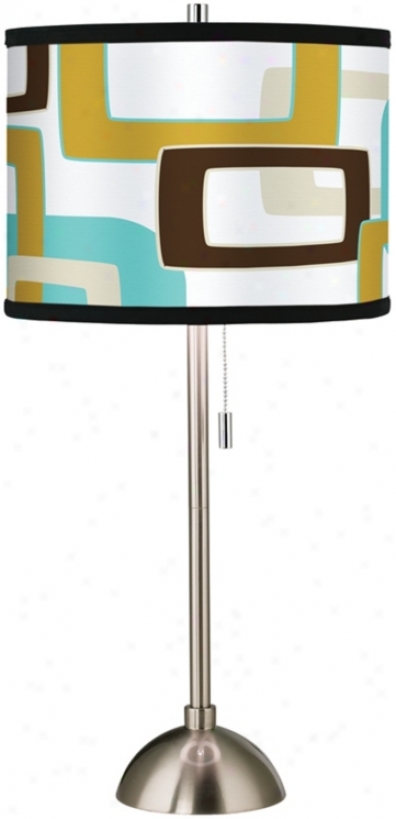 Countess Retro Rectangles Giclee Brushe dSteel Table Lamp (60757-h0828)