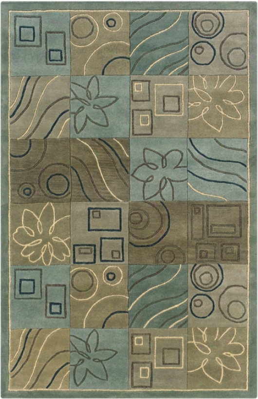 Craft Collection Spring Collag3 Blue 5'x8' Area Rug (v1114)