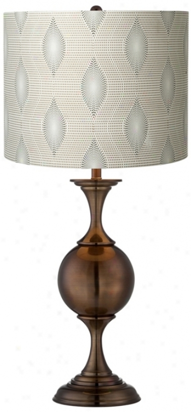 Cream Dot Leaf Brown Center Sphers TableL amp (u5626-u0962)