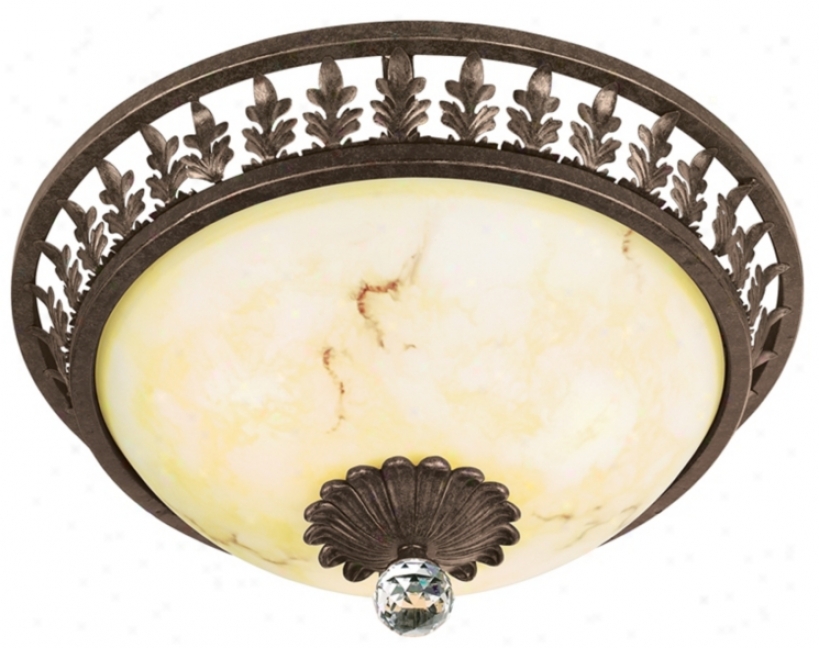 Crest Leaf And Crystal Accen 16 1/2" Wied Ceiling Light (96123)