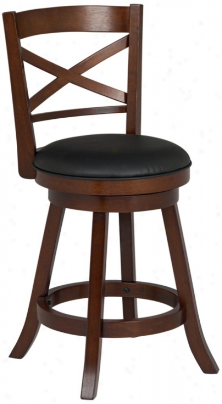 Crisscross Cherry Woo dFaux Leather 24" Boastful Counter Stool (t6304)