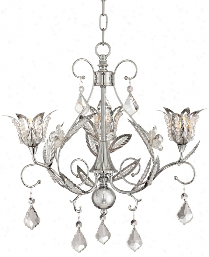 Crystal Florette 16" Wide Chrome Chandelier (w5463)